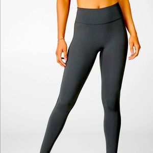 Fabletics high waisted dark grey leggings.